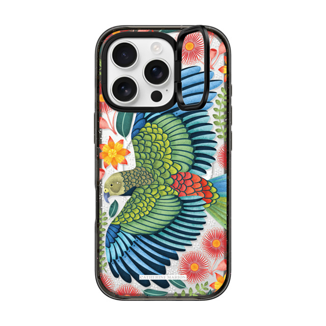 Folklore and Flora x CASETiFY iPhone 16 Pro ケース ブラック インパクトリングスタンドケース MagSafe対応 New Zealand Kea Father's Day Folklore and Flora x CASETiFY iPhone 16 Pro ケース ブラック インパクトリングスタンドケース MagSafe対応 New Zealand Kea Father's Day