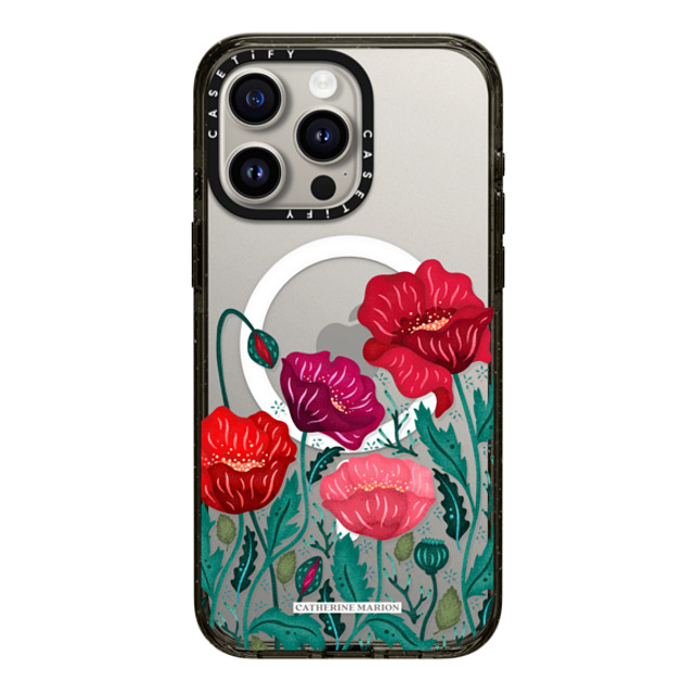 Folklore and Flora x CASETiFY iPhone 15 Pro Max Case Black Impact Case MagSafe Compatible Poppy Field Folklore and Flora x CASETiFY iPhone 15 Pro Max Case Black Impact Case MagSafe Compatible Poppy Field