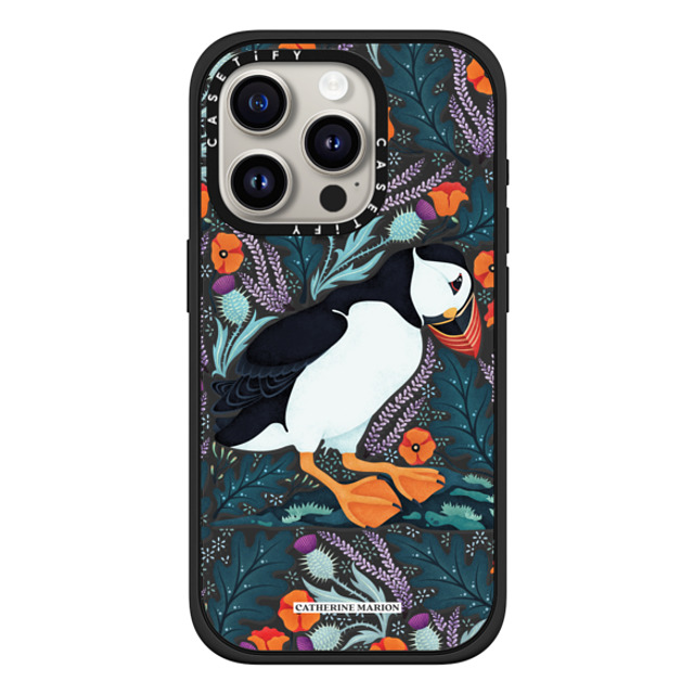Folklore and Flora x CASETiFY iPhone 15 Pro Case マットブラック Impact Case MagSafe Compatible Puffin Mother's Day Folklore and Flora x CASETiFY iPhone 15 Pro Case マットブラック Impact Case MagSafe Compatible Puffin Mother's Day