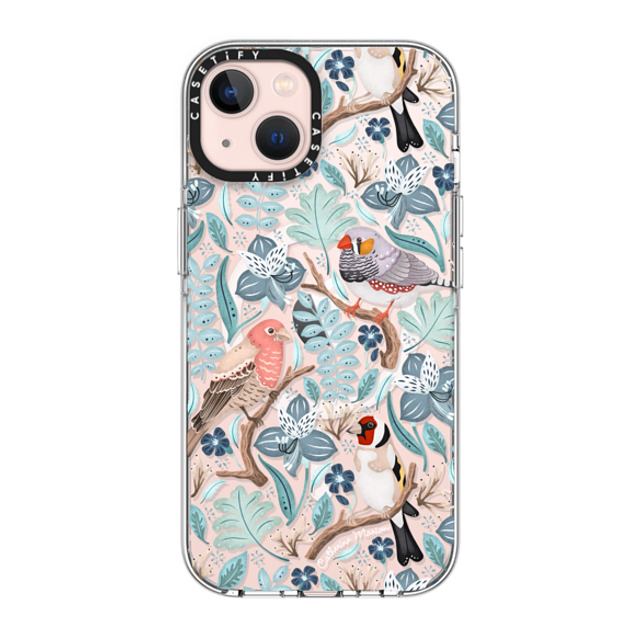 Folklore and Flora x CASETiFY iPhone 13 ケース クリア クリア ケース MagSafe対応 Finches by Catherine Marion