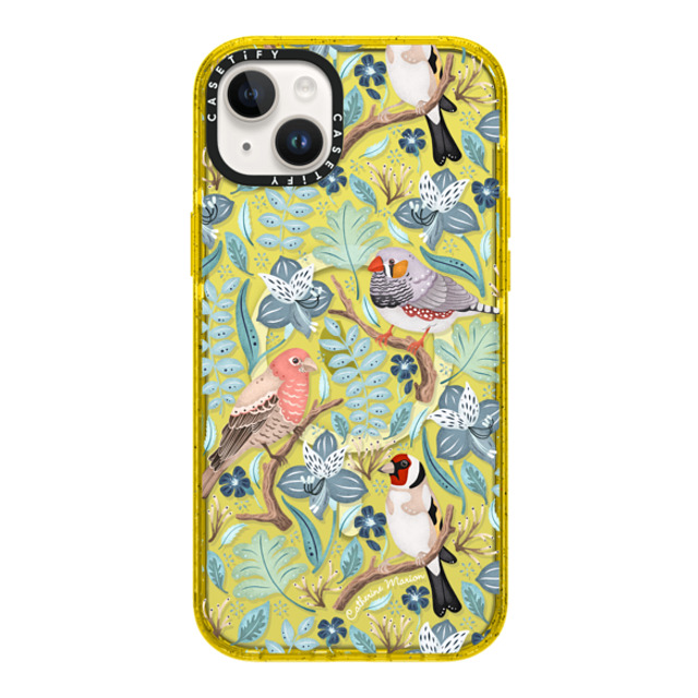 Folklore and Flora x CASETiFY iPhone 14 Plus ケース Floral,Animal イエロー インパクトケース MagSafe対応 Finches by Catherine Marion Mother's Day Folklore and Flora x CASETiFY iPhone 14 Plus ケース Floral,Animal イエロー インパクトケース MagSafe対応 Finches by Catherine Marion Mother's Day