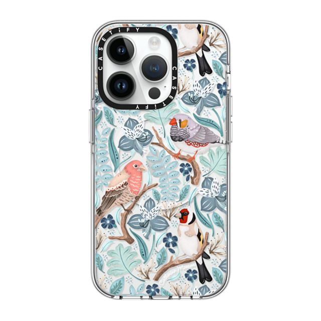 Folklore and Flora x CASETiFY iPhone 14 Pro Case Clear Clear Case MagSafe Compatible Finches by Catherine Marion Folklore and Flora x CASETiFY iPhone 14 Pro Case Clear Clear Case MagSafe Compatible Finches by Catherine Marion