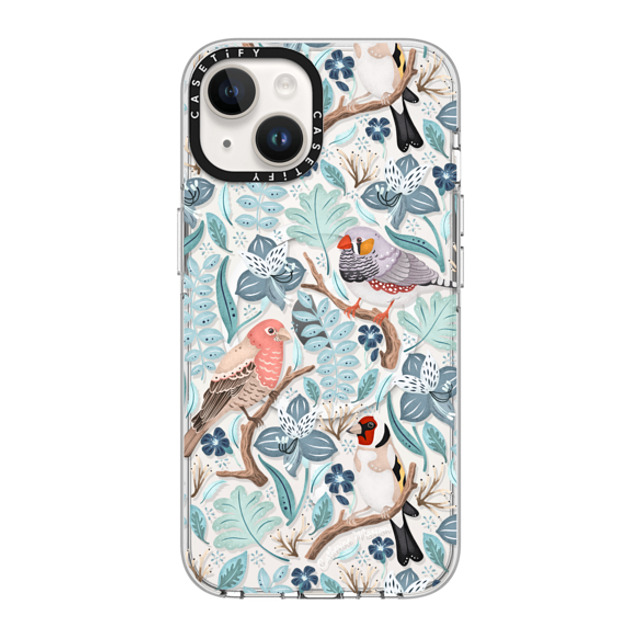 Folklore and Flora x CASETiFY iPhone 14 ケース クリア クリア ケース MagSafe対応 Finches by Catherine Marion