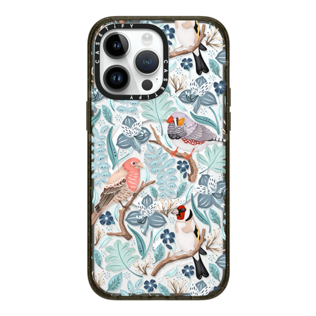 Folklore and Flora x CASETiFY iPhone 14 Pro Max ケース ブラック インパクトケース MagSafe対応 Finches by Catherine Marion