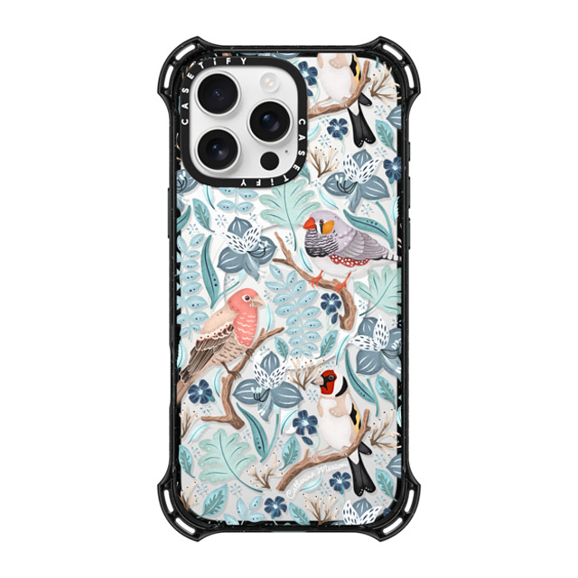 Folklore and Flora x CASETiFY iPhone 16 Pro Max ケース ブラック バウンスケース Finches by Catherine Marion