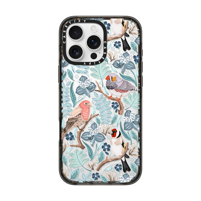 Folklore and Flora x CASETiFY iPhone 16 Pro Max ケース ブラック インパクトケース Finches by Catherine Marion