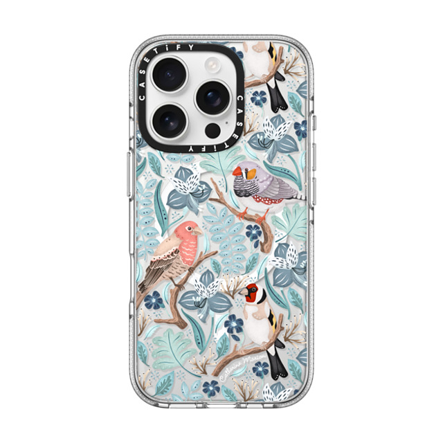 Folklore and Flora x CASETiFY iPhone 16 Pro ケース クリア クリア ケース MagSafe対応 Finches by Catherine Marion