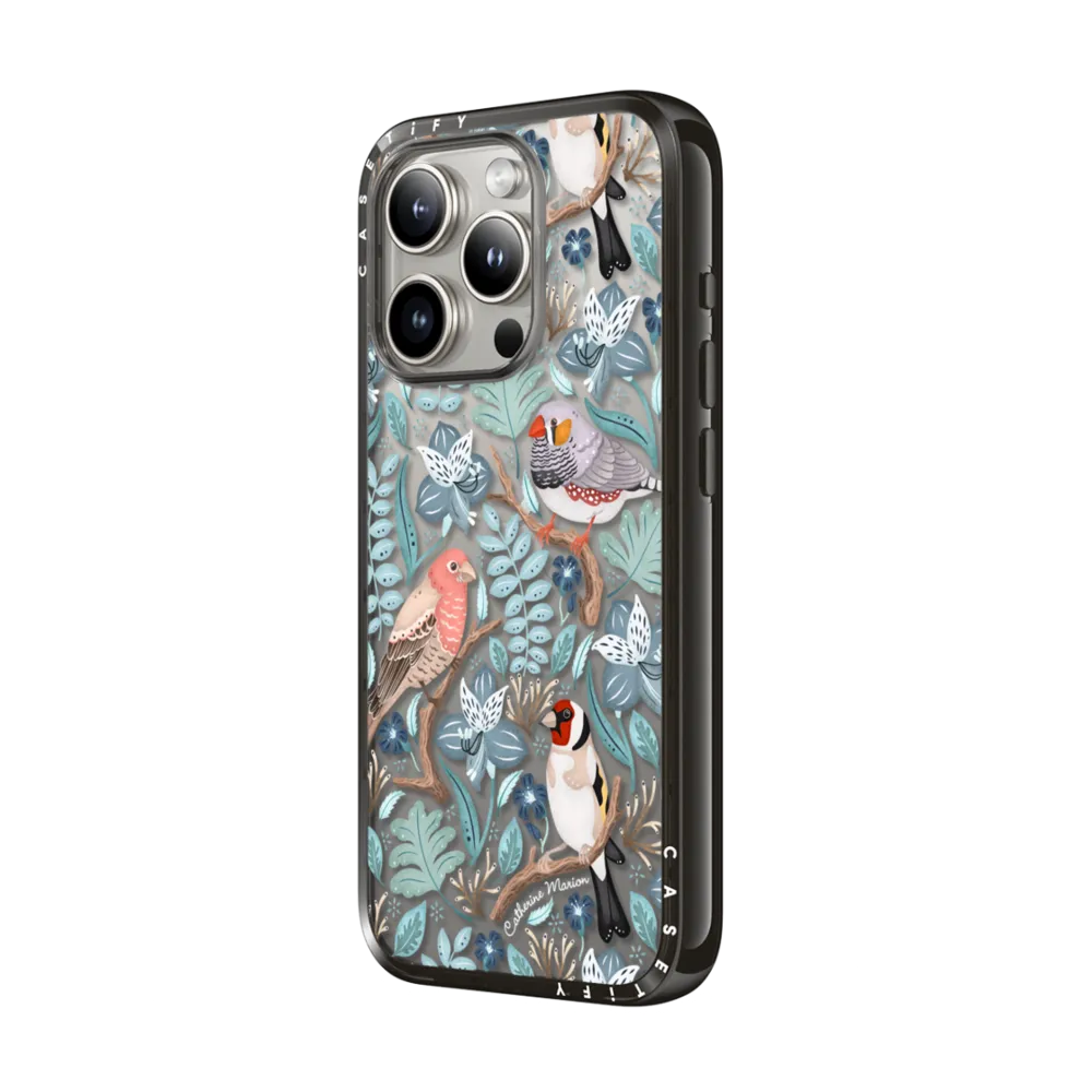 Compact iPhone 15 Pro Case - Finches by Catherine Marion