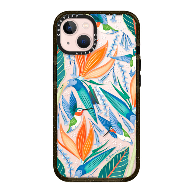 Folklore and Flora x CASETiFY iPhone 13 ケース ブラック インパクトケース Hummingbirds by Catherine Marion