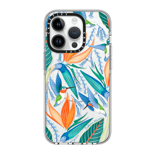 Folklore and Flora x CASETiFY iPhone 14 Pro ケース クリア クリア ケース MagSafe対応 Hummingbirds by Catherine Marion