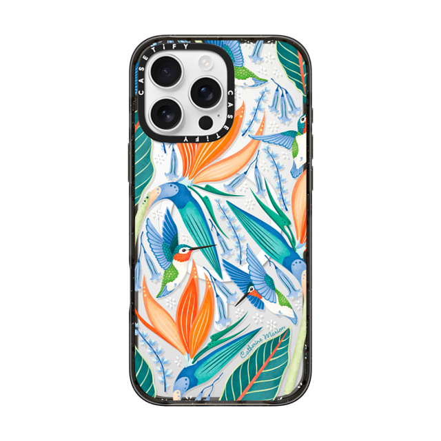 Folklore and Flora x CASETiFY iPhone 16 Pro Max ケース ブラック インパクトケース MagSafe対応 Hummingbirds by Catherine Marion