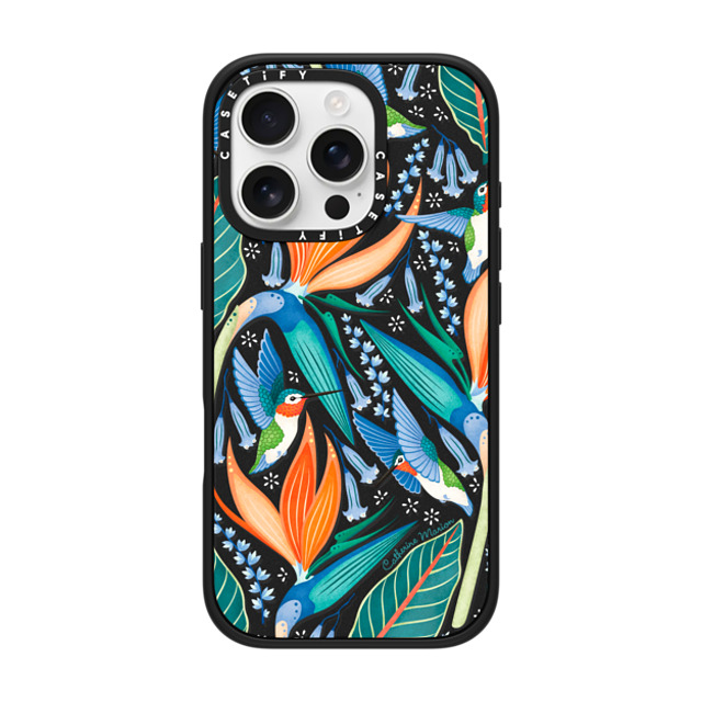 Folklore and Flora x CASETiFY iPhone 16 Pro ケース マットブラック インパクトケース Hummingbirds by Catherine Marion