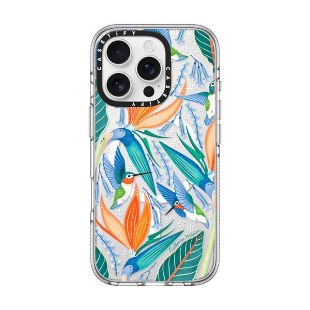 Folklore and Flora x CASETiFY iPhone 16 Pro ケース クリア クリア ケース MagSafe対応 Hummingbirds by Catherine Marion