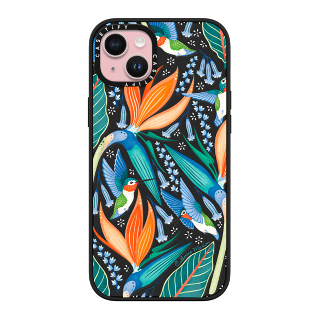 Folklore and Flora x CASETiFY iPhone 15 Plus Case Floral,Animal Matte Black Impact Case Hummingbirds by Catherine Marion Father's Day Folklore and Flora x CASETiFY iPhone 15 Plus Case Floral,Animal Matte Black Impact Case Hummingbirds by Catherine Marion Father's Day