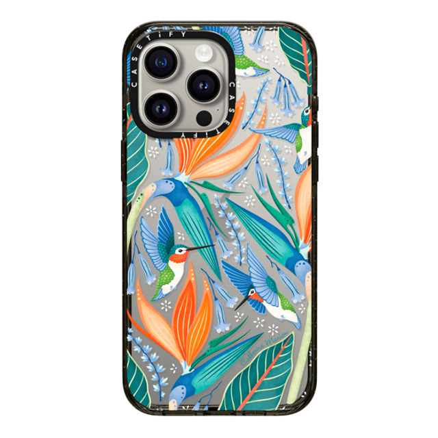 Folklore and Flora x CASETiFY iPhone 15 Pro Max ケース ブラック インパクトケース Hummingbirds by Catherine Marion