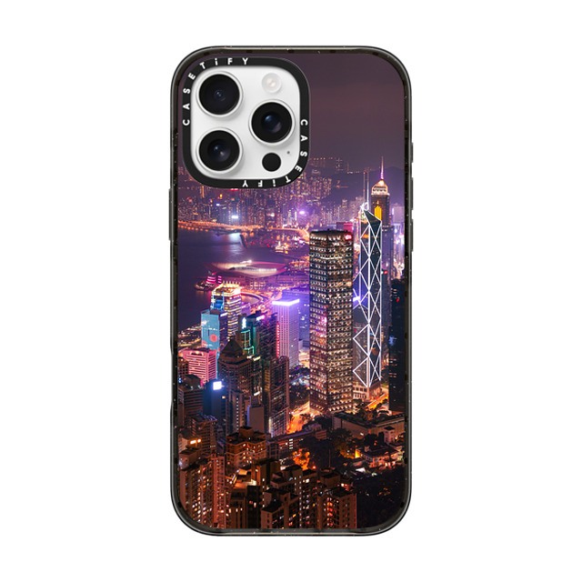 Timmy Lo x CASETiFY iPhone 16 Pro Max ケース ブラック インパクトケース MagSafe対応 Shining City by Timmy Lo