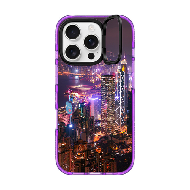 Timmy Lo x CASETiFY iPhone 16 Pro ケース パープル インパクトリングスタンドケース MagSafe対応 Shining City by Timmy Lo