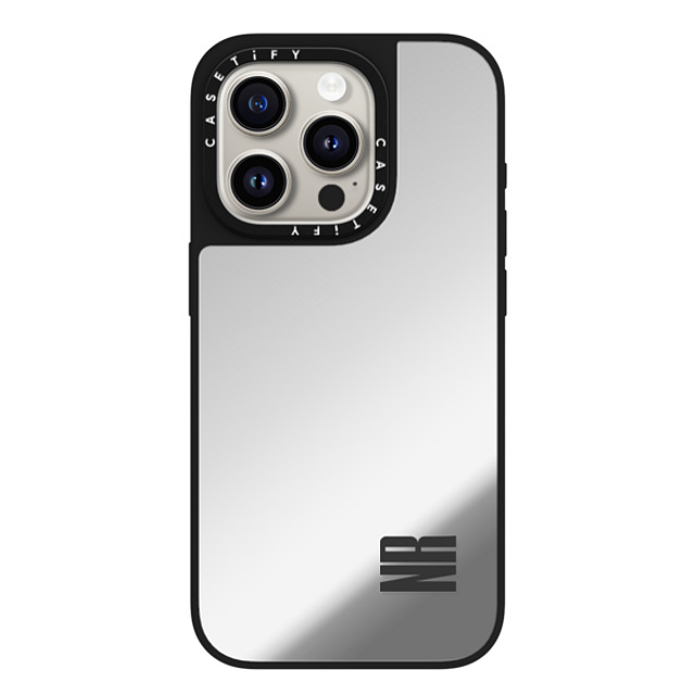 CASETiFY iPhone 15 Pro Case Silver on Black ミラーケース MagSafe対応 Custom Case - NR CASETiFY iPhone 15 Pro Case Silver on Black ミラーケース MagSafe対応 Custom Case - NR