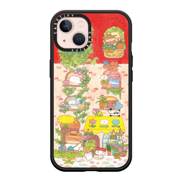 Thomas Lee x CASETiFY iPhone 13 ケース マットブラック インパクトケース MagSafe対応 DAISY FLOWER SHOP