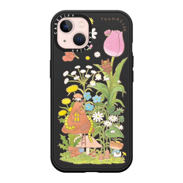 Thomas Lee x CASETiFY iPhone 13 ケース マットブラック インパクトケース MagSafe対応 WELCOME MY MUSHROOM