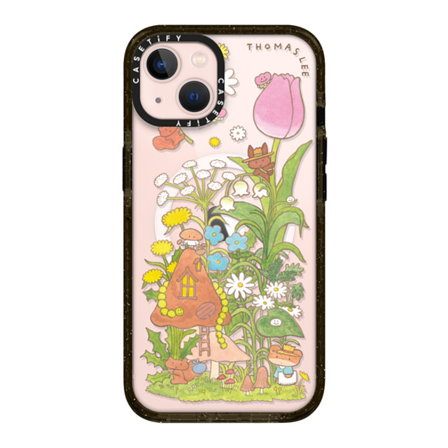 Thomas Lee x CASETiFY iPhone 13 ケース ブラック インパクトケース MagSafe対応 WELCOME MY MUSHROOM