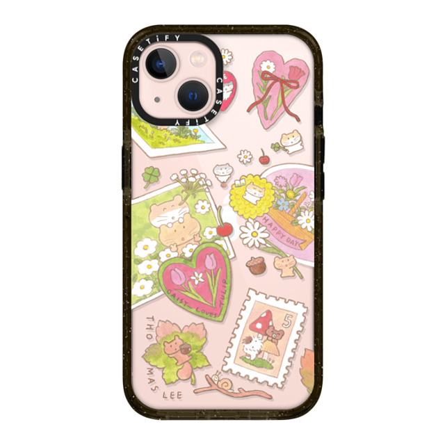 Thomas Lee x CASETiFY iPhone 13 ケース ブラック インパクトケース DAISY LOVES TULIP