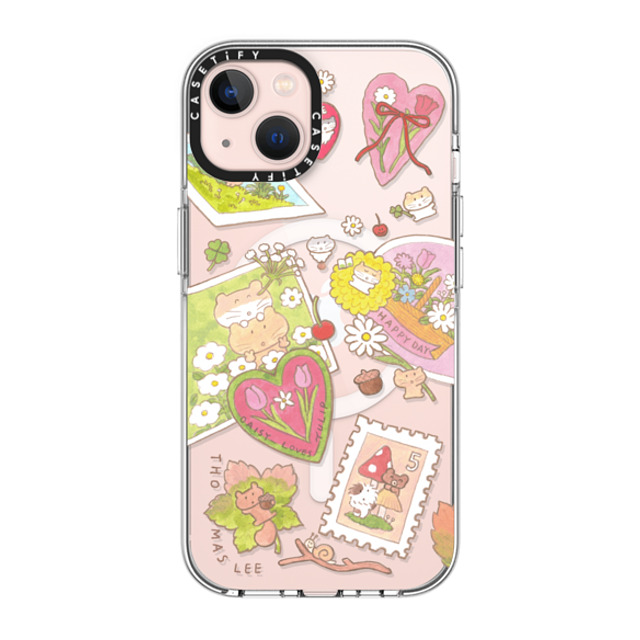 Thomas Lee x CASETiFY iPhone 13 ケース クリア クリア ケース MagSafe対応 DAISY LOVES TULIP