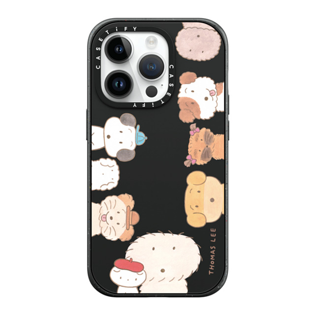 Thomas Lee x CASETiFY iPhone 14 Pro ケース マットブラック インパクトケース MagSafe対応 WAKE UP! PUPPIES