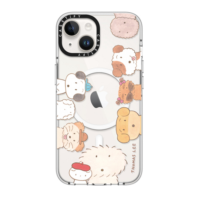 Thomas Lee x CASETiFY iPhone 14 ケース クリア クリア ケース MagSafe対応 WAKE UP! PUPPIES