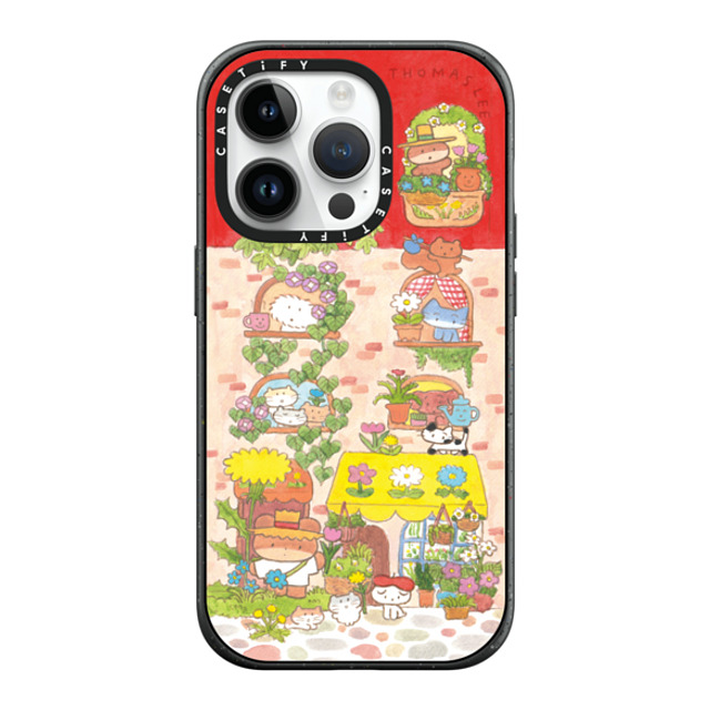 Thomas Lee x CASETiFY iPhone 14 Pro ケース マットブラック インパクトケース MagSafe対応 DAISY FLOWER SHOP