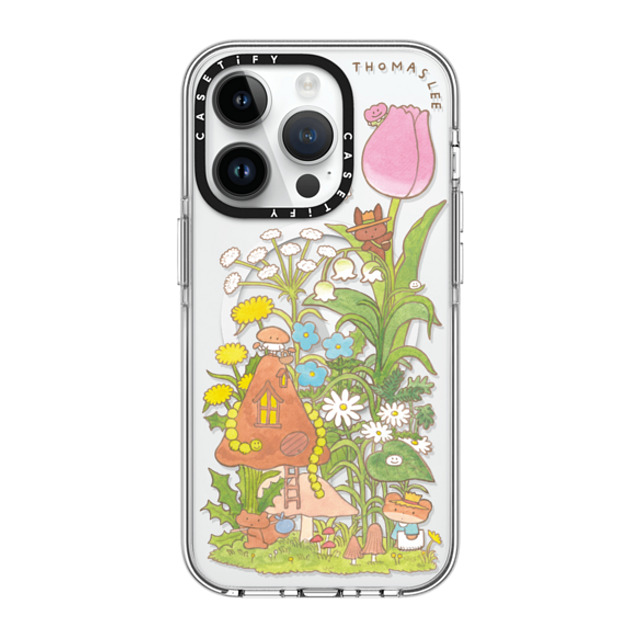 Thomas Lee x CASETiFY iPhone 14 Pro ケース クリア クリア ケース MagSafe対応 WELCOME MY MUSHROOM