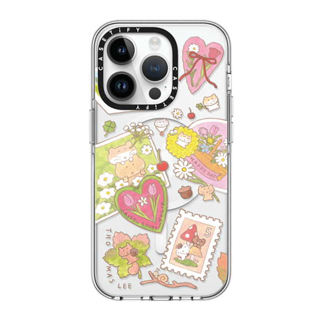 Thomas Lee x CASETiFY iPhone 14 Pro ケース クリア クリア ケース MagSafe対応 DAISY LOVES TULIP