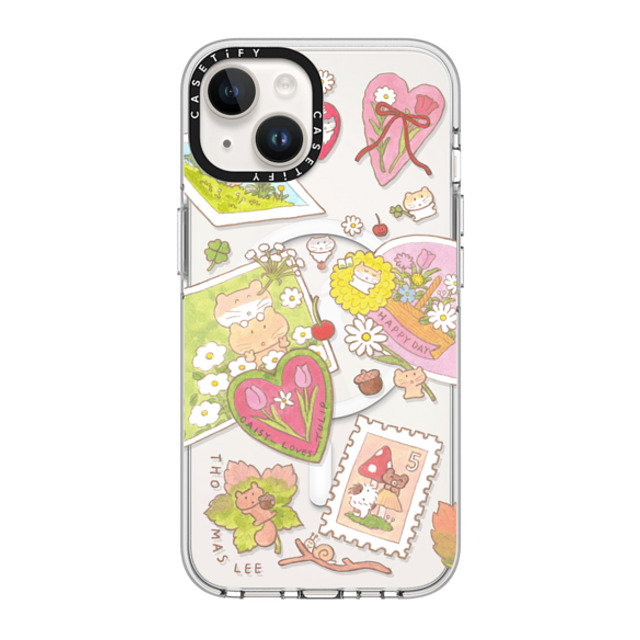 Thomas Lee x CASETiFY iPhone 14 ケース クリア クリア ケース MagSafe対応 DAISY LOVES TULIP