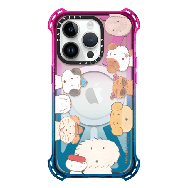 Thomas Lee x CASETiFY iPhone 14 Pro ケース Cotton Candy バウンスケース WAKE UP! PUPPIES