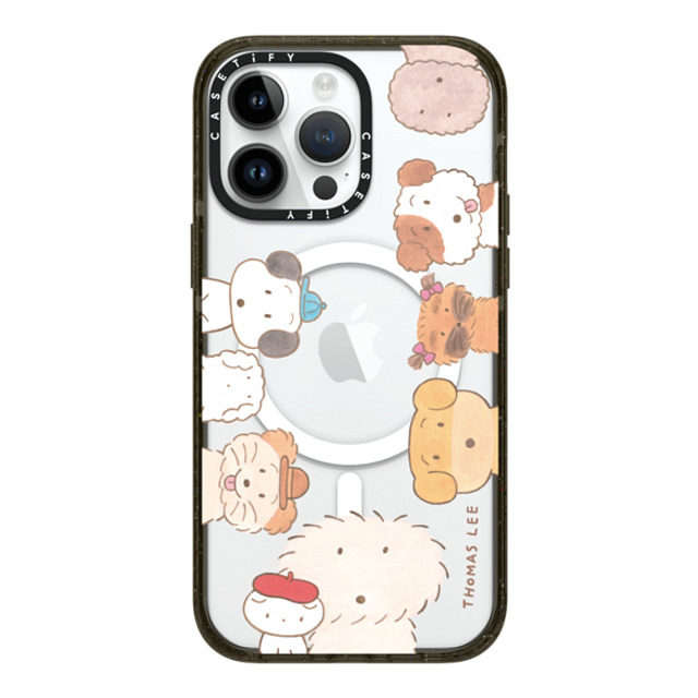 Thomas Lee x CASETiFY iPhone 14 Pro Max ケース ブラック インパクトケース MagSafe対応 WAKE UP! PUPPIES