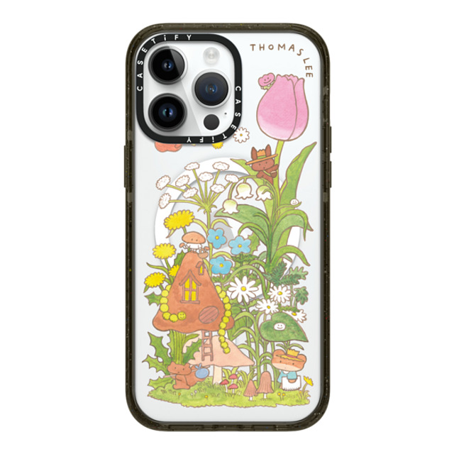 Thomas Lee x CASETiFY iPhone 14 Pro Max ケース ブラック インパクトケース MagSafe対応 WELCOME MY MUSHROOM