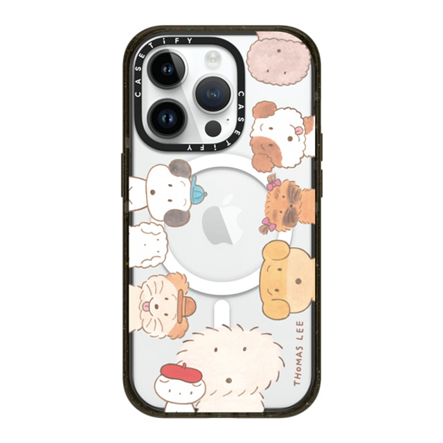 Thomas Lee x CASETiFY iPhone 14 Pro ケース ブラック インパクトケース MagSafe対応 WAKE UP! PUPPIES