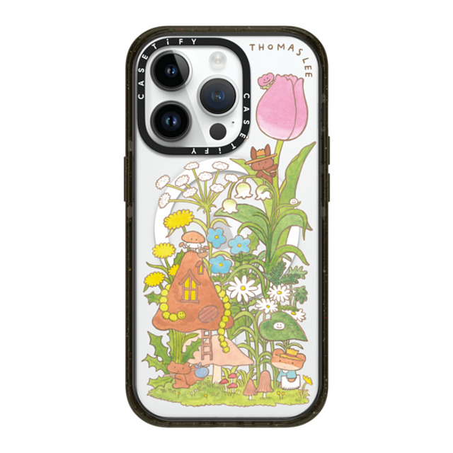 Thomas Lee x CASETiFY iPhone 14 Pro ケース ブラック インパクトケース MagSafe対応 WELCOME MY MUSHROOM