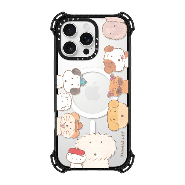 Thomas Lee x CASETiFY iPhone 16 Pro Max ケース ブラック バウンスケース WAKE UP! PUPPIES