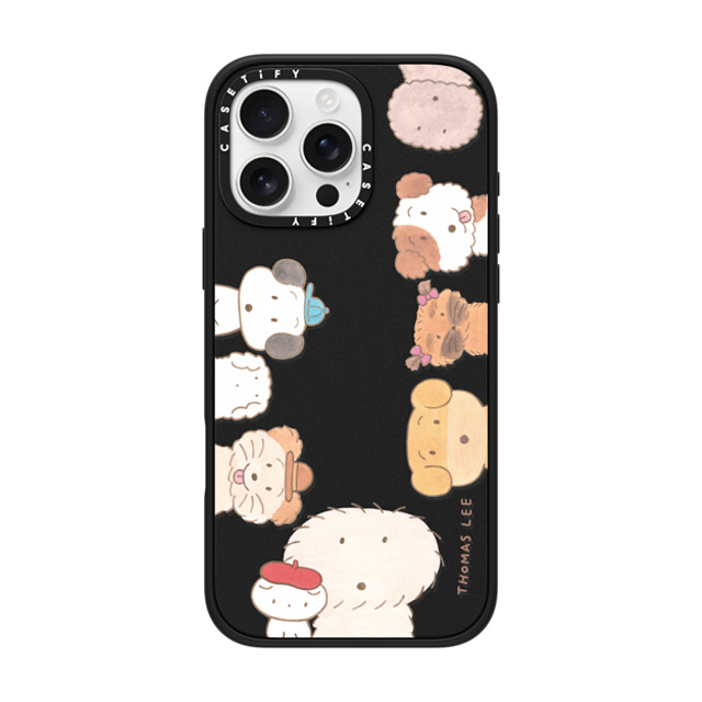 Thomas Lee x CASETiFY iPhone 16 Pro Max ケース マットブラック インパクトケース MagSafe対応 WAKE UP! PUPPIES