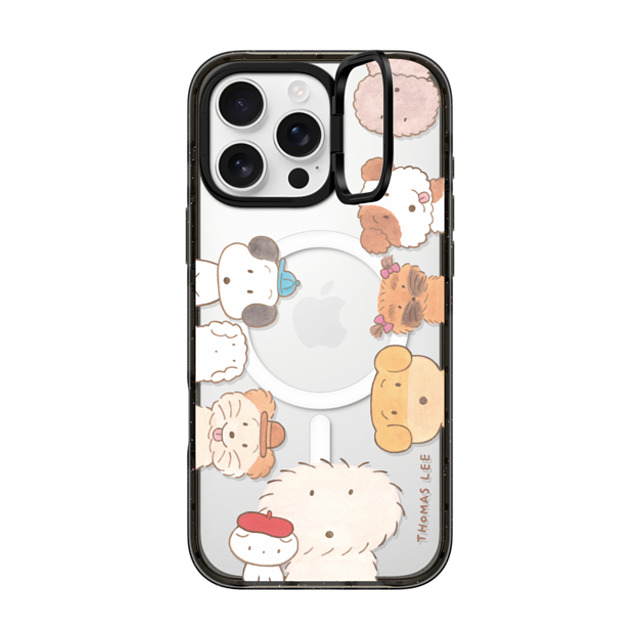 Thomas Lee x CASETiFY iPhone 16 Pro Max ケース ブラック インパクトリングスタンドケース MagSafe対応 WAKE UP! PUPPIES