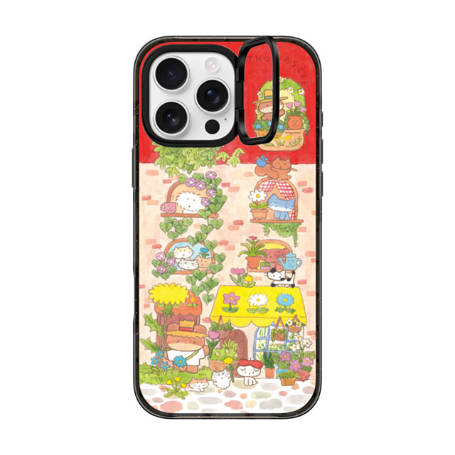 Thomas Lee x CASETiFY iPhone 16 Pro Max ケース ブラック インパクトリングスタンドケース MagSafe対応 DAISY FLOWER SHOP