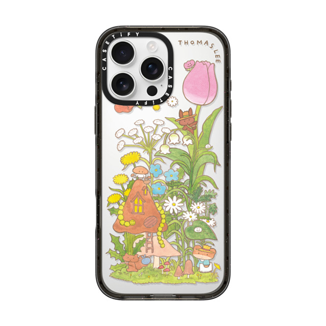 Thomas Lee x CASETiFY iPhone 16 Pro Max ケース ブラック インパクトケース WELCOME MY MUSHROOM