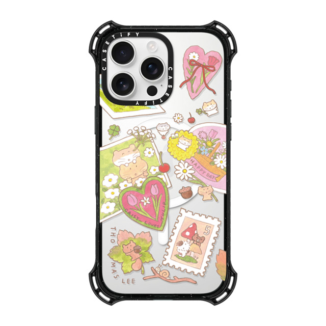 Thomas Lee x CASETiFY iPhone 16 Pro Max ケース ブラック バウンスケース DAISY LOVES TULIP