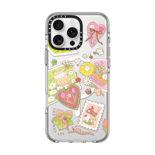 Thomas Lee x CASETiFY iPhone 16 Pro Max ケース クリア クリア ケース MagSafe対応 DAISY LOVES TULIP