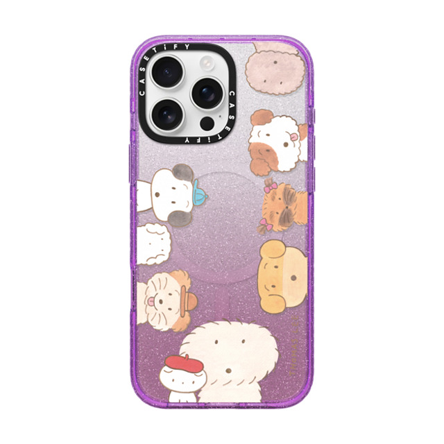 Thomas Lee x CASETiFY iPhone 16 Pro Max Case Glitter Purple Impact Case MagSafe Compatible WAKE UP! PUPPIES Thomas Lee x CASETiFY iPhone 16 Pro Max Case Glitter Purple Impact Case MagSafe Compatible WAKE UP! PUPPIES