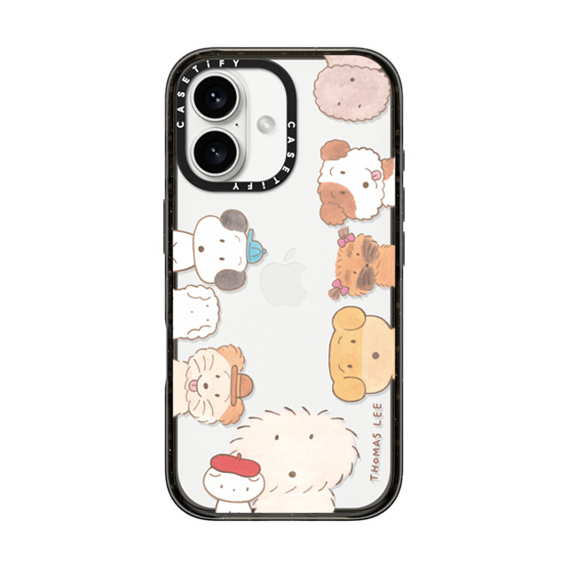 Thomas Lee x CASETiFY iPhone 16 ケース ブラック インパクトケース WAKE UP! PUPPIES