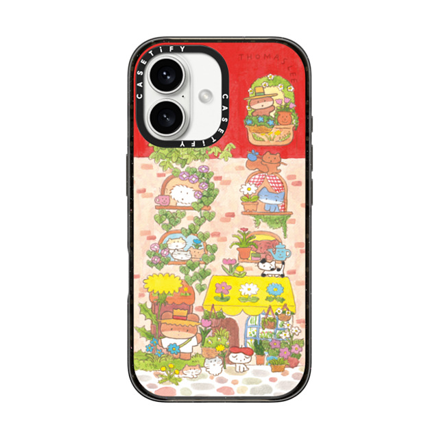 Thomas Lee x CASETiFY iPhone 16 ケース ブラック インパクトケース MagSafe対応 DAISY FLOWER SHOP