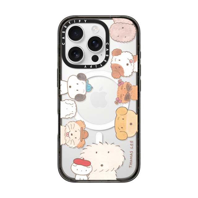 Thomas Lee x CASETiFY iPhone 16 Pro ケース ブラック インパクトケース MagSafe対応 WAKE UP! PUPPIES