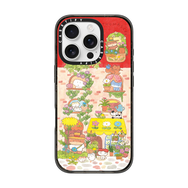 Thomas Lee x CASETiFY iPhone 16 Pro ケース ブラック インパクトケース MagSafe対応 DAISY FLOWER SHOP